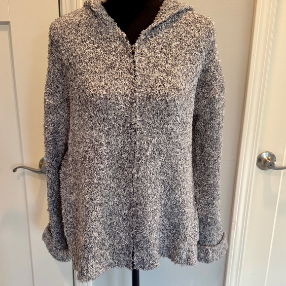 Women's Zip Up Cardigan, M, EUC, Hood, Heather gray - Picture 5 of 11